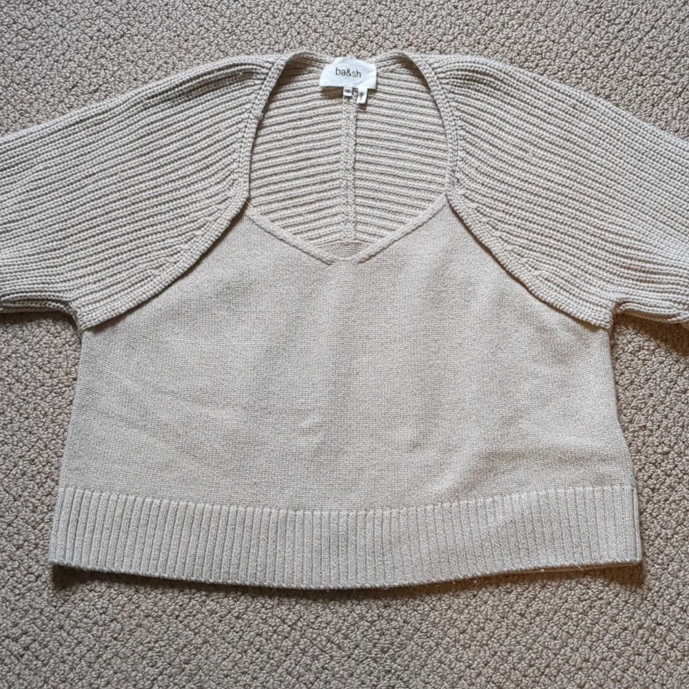 ba&sh Cream V-Neck Sweater - Picture 2 of 6